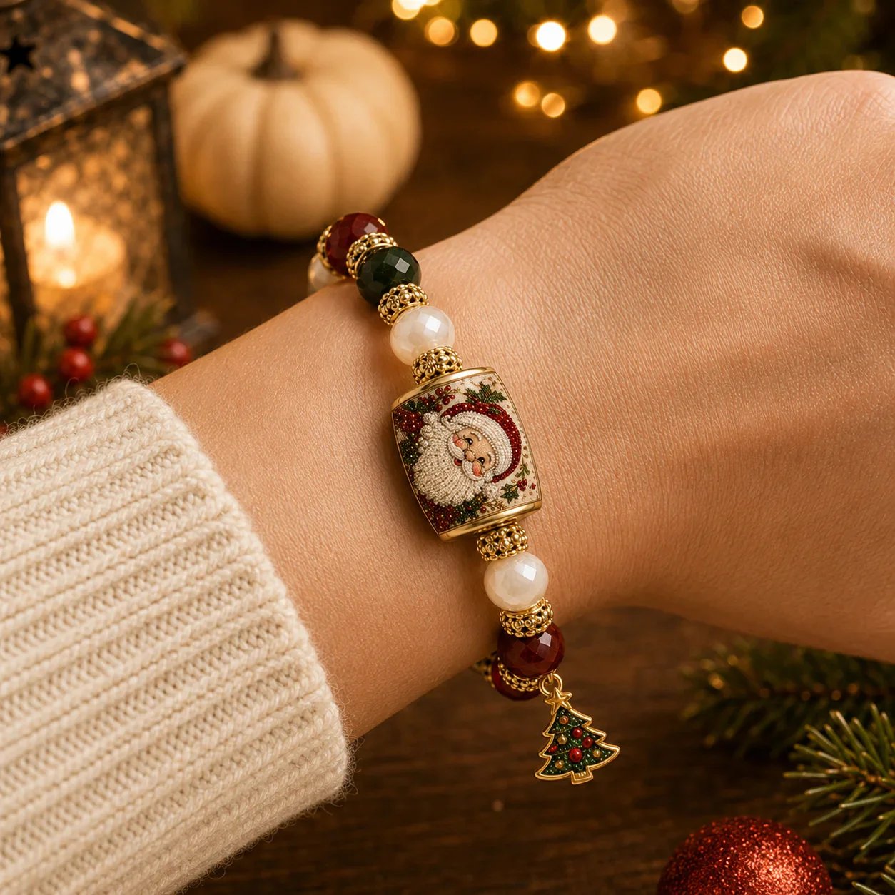 💥 Last Day 70% OFF – 🎄 Christmas Good Luck Blessing Stone Bracelet