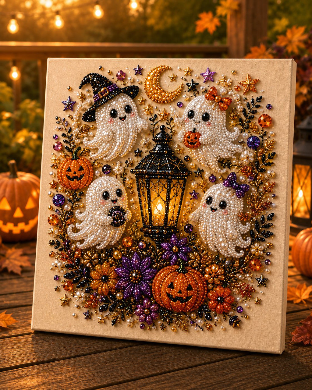 🔥 Last Day 75% OFF – 👻✨ Halloween Pearl Art DIY Kit – Turn Tiny Pearls into Spooky-Cute Magic