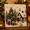 LSAT DAY 75% OFF 🎄🎅 Premium 3D Pearl Christmas Wall Art Kit | Luxury Flocked Canvas with Scratch-Resistant Non-Fading Pearl Beads DIY Holiday Decor ⛄️❄️