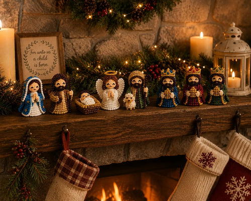 ✝️3D Beaded Nativity Collection DIY Kit –– Handmade Christmas Faith Craft Set (8-Piece Set)