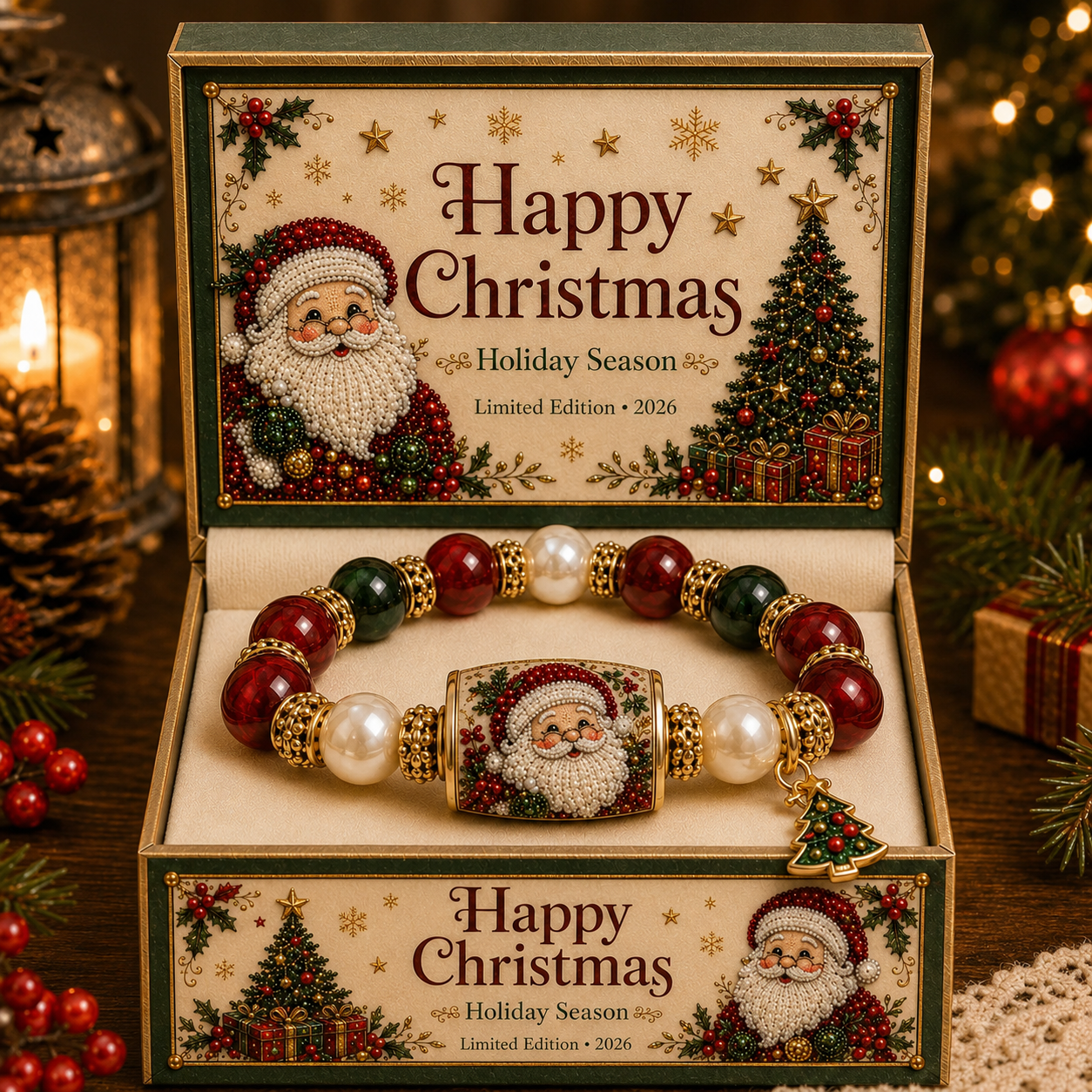 💥 Last Day 70% OFF – 🎄 Christmas Good Luck Blessing Stone Bracelet