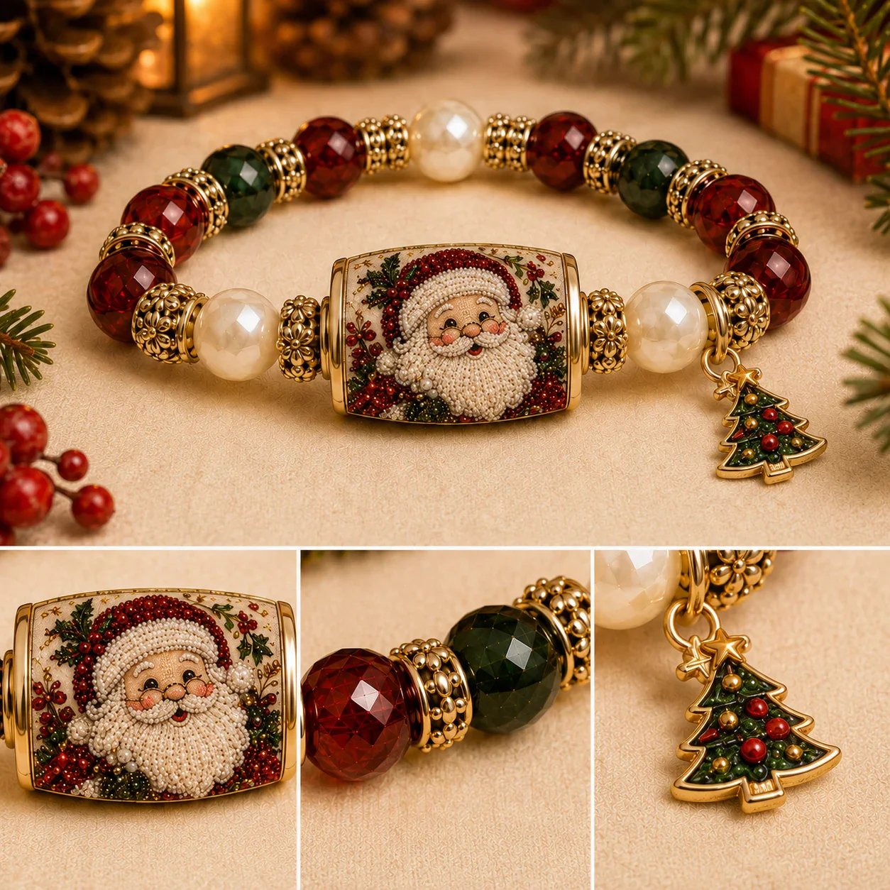 💥 Last Day 70% OFF – 🎄 Christmas Good Luck Blessing Stone Bracelet