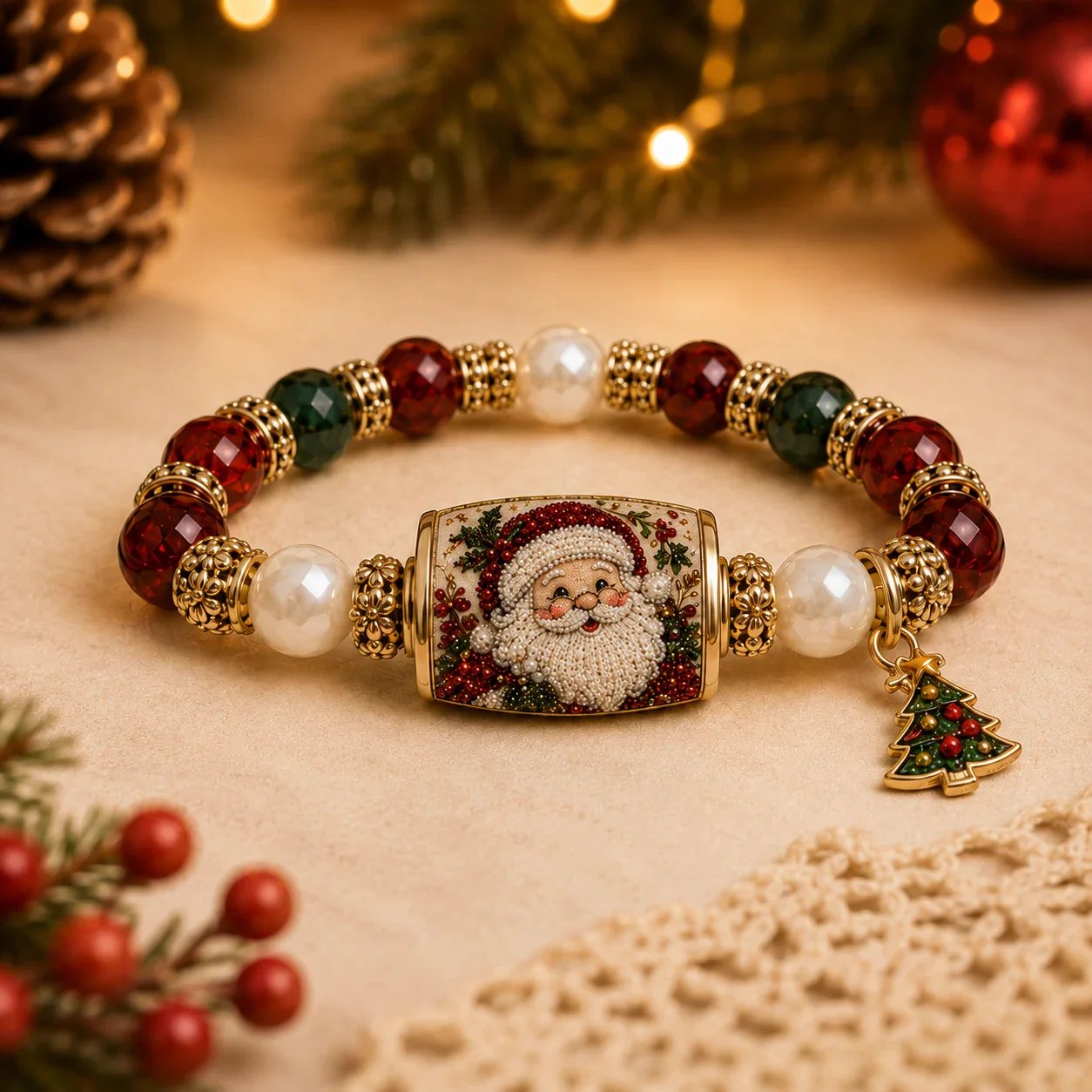 💥 Last Day 70% OFF – 🎄 Christmas Good Luck Blessing Stone Bracelet