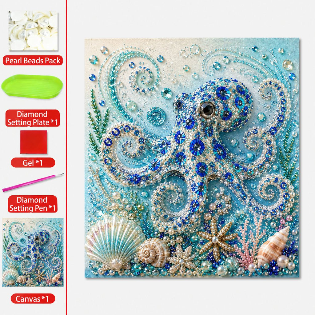 💥 Last Day 75% OFF - 🌊💙 Ocean Theme Pearl Art DIY Kit – Relaxing DIY Craft to Create Stunning Coastal Artwork
